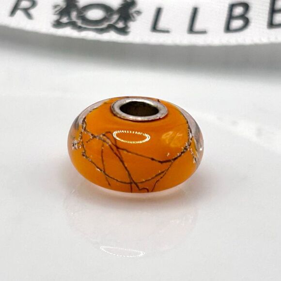 TROLLBEADS Orange Steel LAA 925S NEW Condition | Retired Oldie, Beautiful & Brig - Picture 6 of 8
